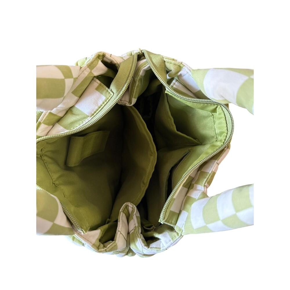 BEIS The Backpack Tote Play Date Green Check Convertible Diaper Bag - Picture 3 of 6